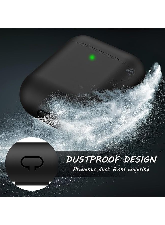 عام حافظة Airpods، حافظة واقية من السيليكون الناعم مع سلسلة مفاتيح لسماعات Apple Airpods الجيل الأول والجيل الثاني من سماعات Apple Airpods للرجال والنساء 【LED أمامية مرئية】 - Image 4