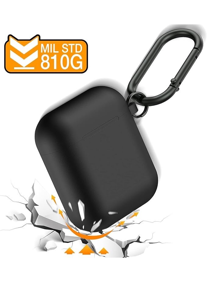 عام حافظة Airpods، حافظة واقية من السيليكون الناعم مع سلسلة مفاتيح لسماعات Apple Airpods الجيل الأول والجيل الثاني من سماعات Apple Airpods للرجال والنساء 【LED أمامية مرئية】 - Image 2