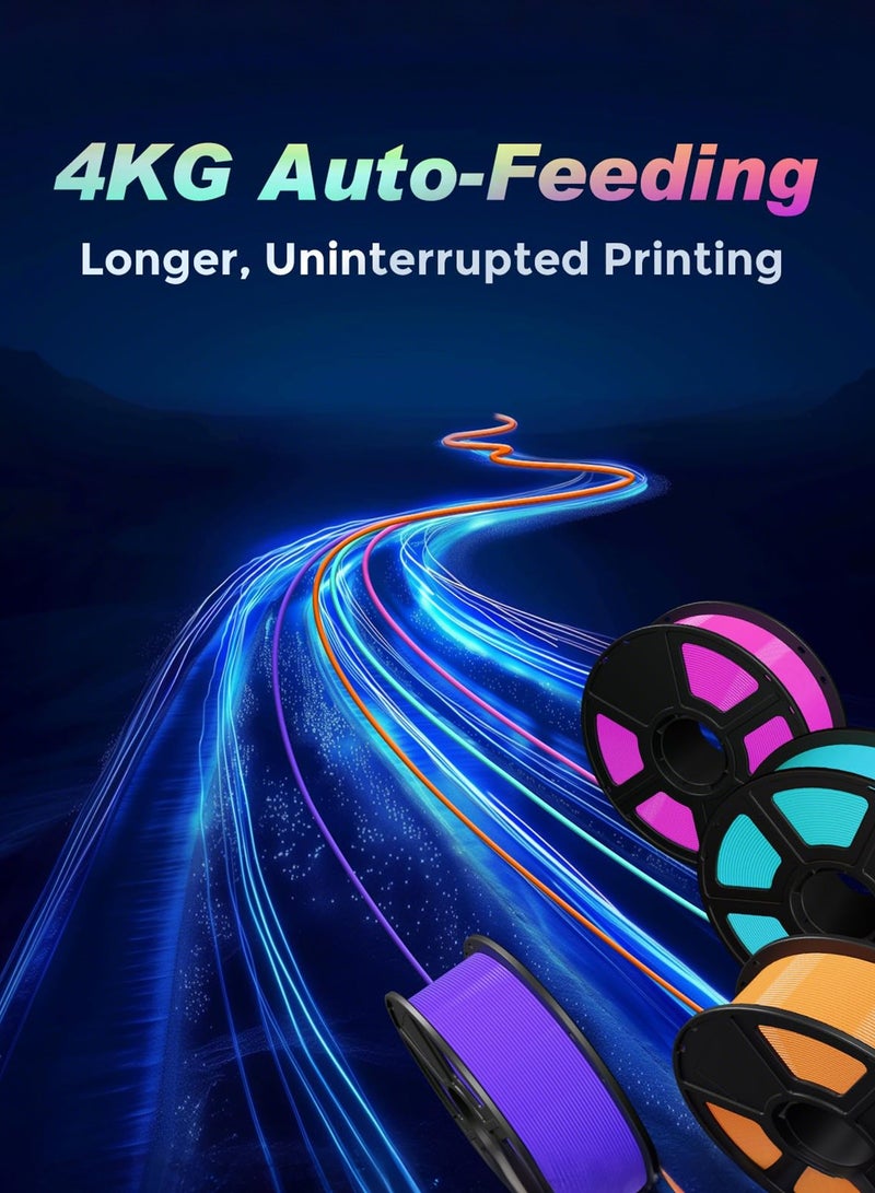 فلاش فورج طابعة ثلاثية الأبعاد AD5X متعددة الألوان، هيكل CoreXY بسرعة عالية 600 مم/ثانية، معايرة تلقائية بنقرة واحدة، محرك مباشر بدرجة حرارة 300°C، حجم بناء 220x220x220 مم، مثالية للدقة والكفاءة - Image 4