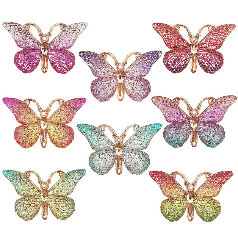 DIYstore 40 Pcs Colorful Butterfly Charms Pendants Jewelry Kit Enamel for Earrings Bracelets Necklace DIY Phone Case Hair Clip Craft