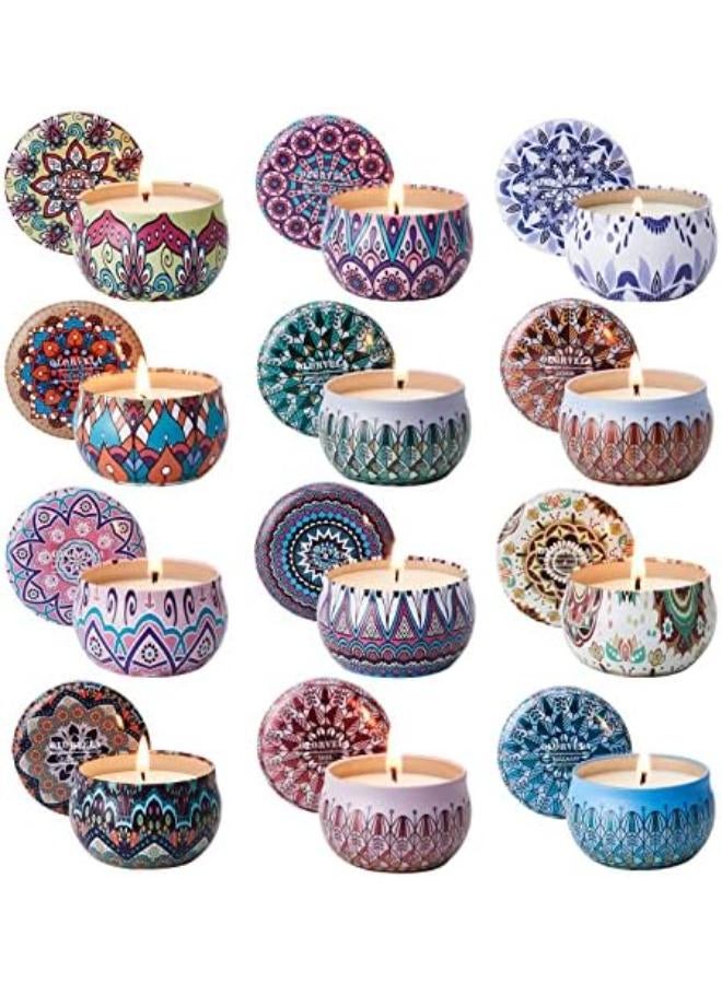 Olorvela Scented Candles For Home Scented Candles Gift Set For Women, 12 Pack Aromatherapy Candles Travel Tin Candle - Image 1