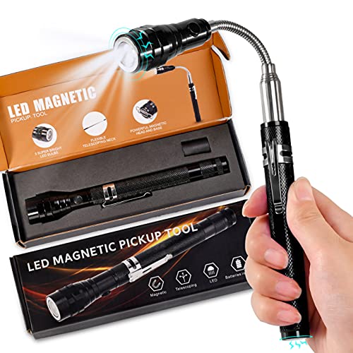 KUCHEY Magnetic Flashlight Gifts for Men Stocking Stuffers for Men Adults Pickup Tool Cool Extendable Magnet Telescoping Gadgets Christmas Birthday for Dad Him Husband Boyfriend Grandpa Handyman Mechanics - Image 1