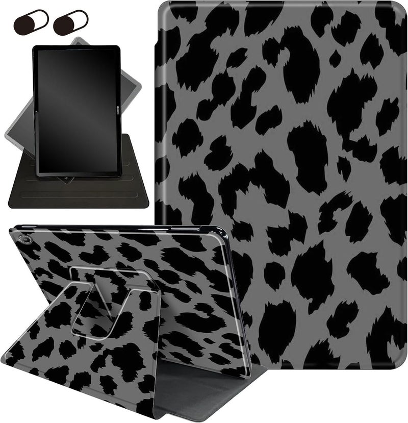 Mxfdegf Case for All-New Fire HD 8 & 8 Plus Tablet (12th /10th Gen, 2022/2020),360 Degree Rotating Stand Smart Protective Cover Case,for Amazon Fire HD 8 inch Tablets (2022/2020),Black Leopard Print - Image 1
