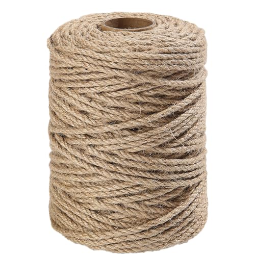 Vanhench Jute Rope 4mmX120FT Rope for Crafts Projects Cat Scratcher Scratching Post Tree Gift Wrapping Arts Crafts Home Decoration Packing Material Christmas Twine Bulk HeavyDuty Brown - Image 1