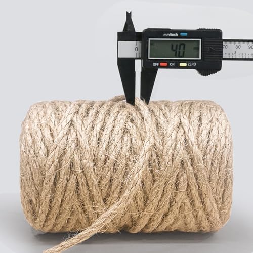 Vanhench Jute Rope 4mmX120FT Rope for Crafts Projects Cat Scratcher Scratching Post Tree Gift Wrapping Arts Crafts Home Decoration Packing Material Christmas Twine Bulk HeavyDuty Brown - Image 3