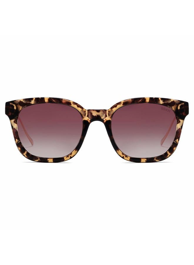 Sojos Classic Square Polarized Sunglasses Womens Mens Retro Trendy Shades UV400 Sunnies SJ2050, Leopard/Purple, Leopard/Purple - Image 2