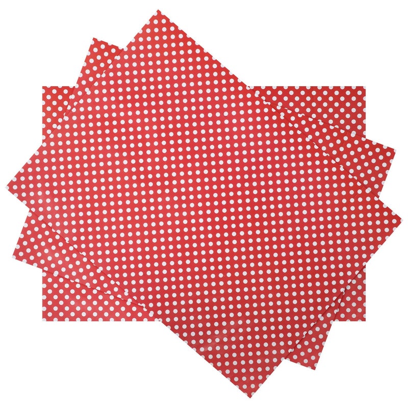 Red Gingham Dot Wrapping Paper 3 Pack 50x70cm For Wedding Birthday Holiday - Image 2