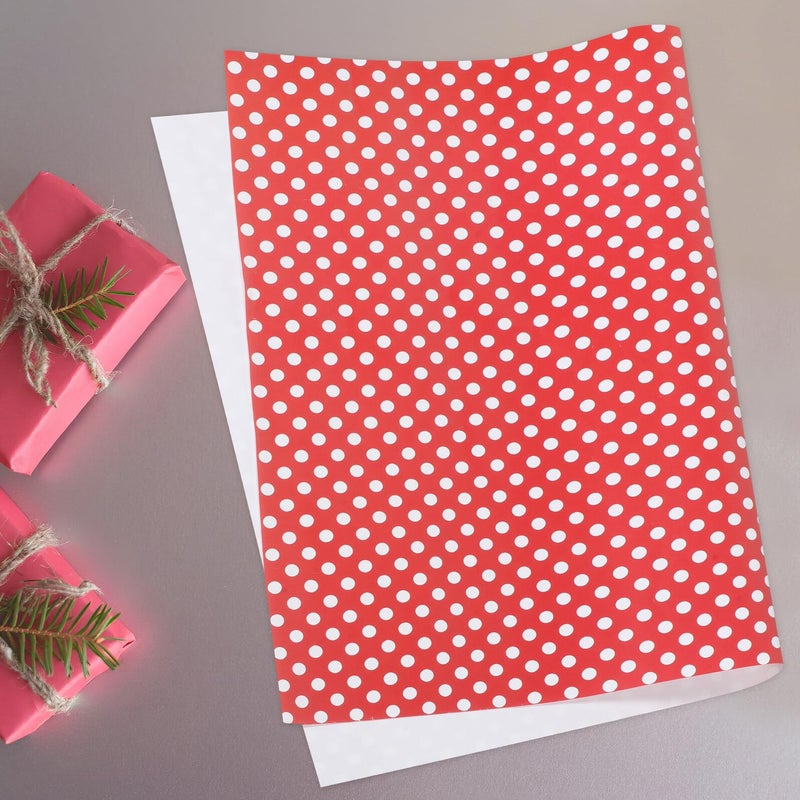 Red Gingham Dot Wrapping Paper 3 Pack 50x70cm For Wedding Birthday Holiday - Image 4