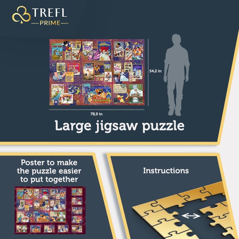 Trefl 13500 Piece Jigsaw Puzzle Golden Age of Disney Prime 78"x54" Large Jigsaw, BIO, ECO, Collage with Disney Characters, Creative Fun for Adults and Children from 14 Years Old - Image 5