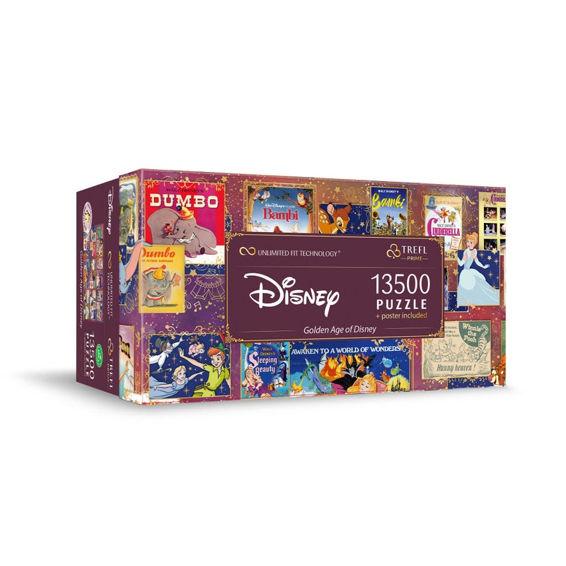Trefl 13500 Piece Jigsaw Puzzle Golden Age of Disney Prime 78"x54" Large Jigsaw, BIO, ECO, Collage with Disney Characters, Creative Fun for Adults and Children from 14 Years Old - Image 1