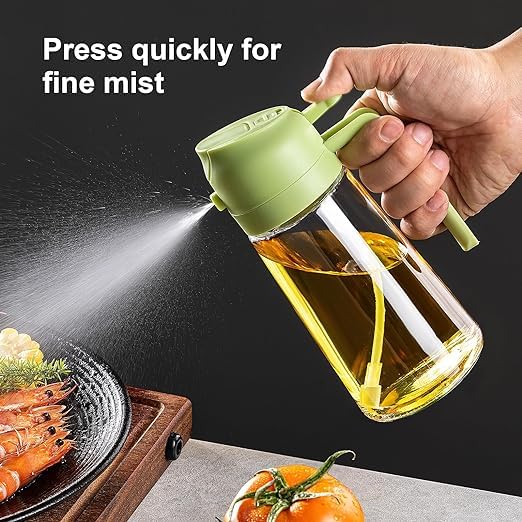 Zmcaiwsy Kitchen Cooking Olive Oil Spray Bottle 2in1 Oil Dispenser pour oil and Spritzer 165 oz470 ml Glass Oil Sprayer Foodgrade Oil Mister Air Fryer Salad Baking RoastingBBQ - Image 2
