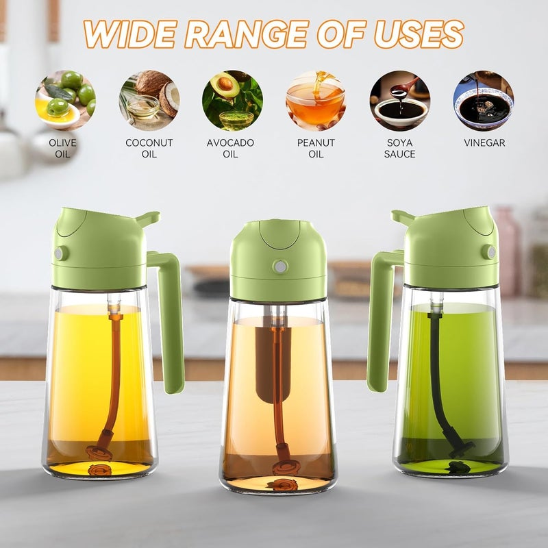 Zmcaiwsy Kitchen Cooking Olive Oil Spray Bottle 2in1 Oil Dispenser pour oil and Spritzer 165 oz470 ml Glass Oil Sprayer Foodgrade Oil Mister Air Fryer Salad Baking RoastingBBQ - Image 3