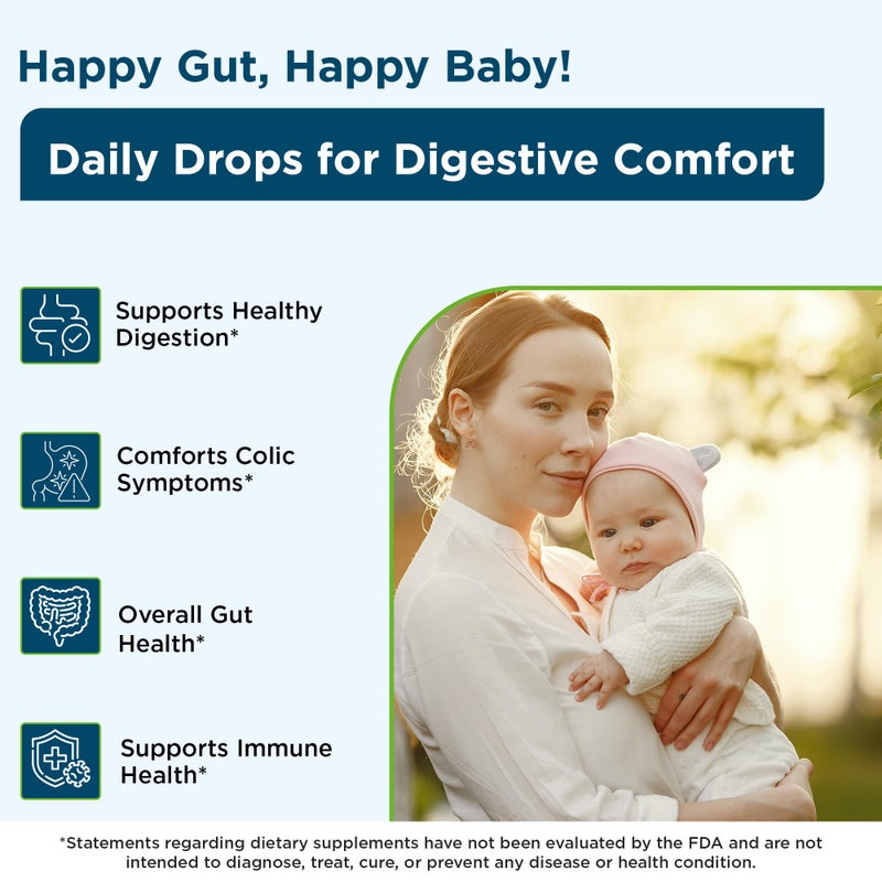 Wellements Organic Baby Probiotic Drops (0.25 Fl Oz) - Digestive & Immune Support for Infants - Toddler Probiotic Helps with Newborn+ Gut Health, Gas, Constipation & Colic Support - Preservative Free - Image 2
