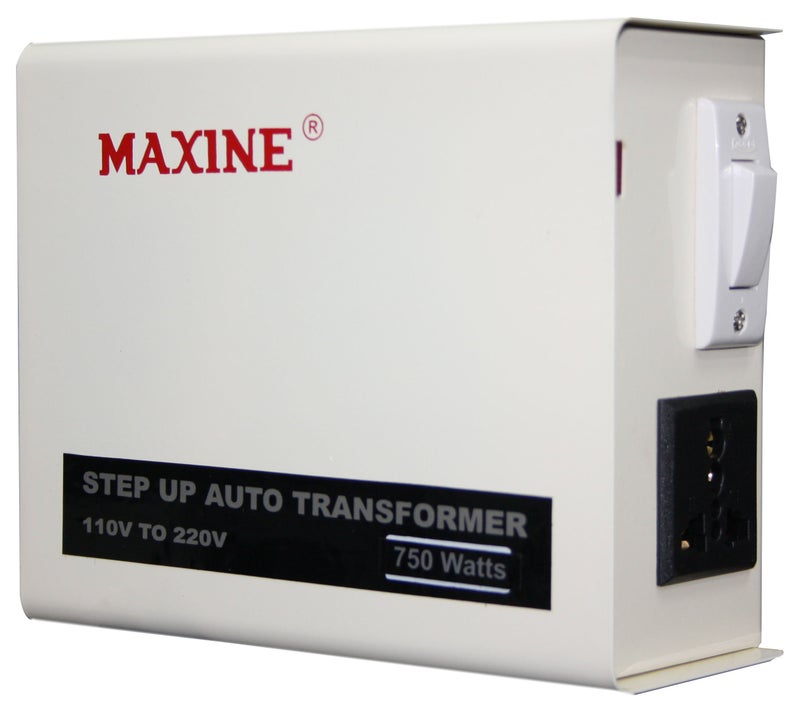 Maxine Step-up 110V to 220V Toroidal Transformer to use Indian Product in America (750 W, White) - Image 1