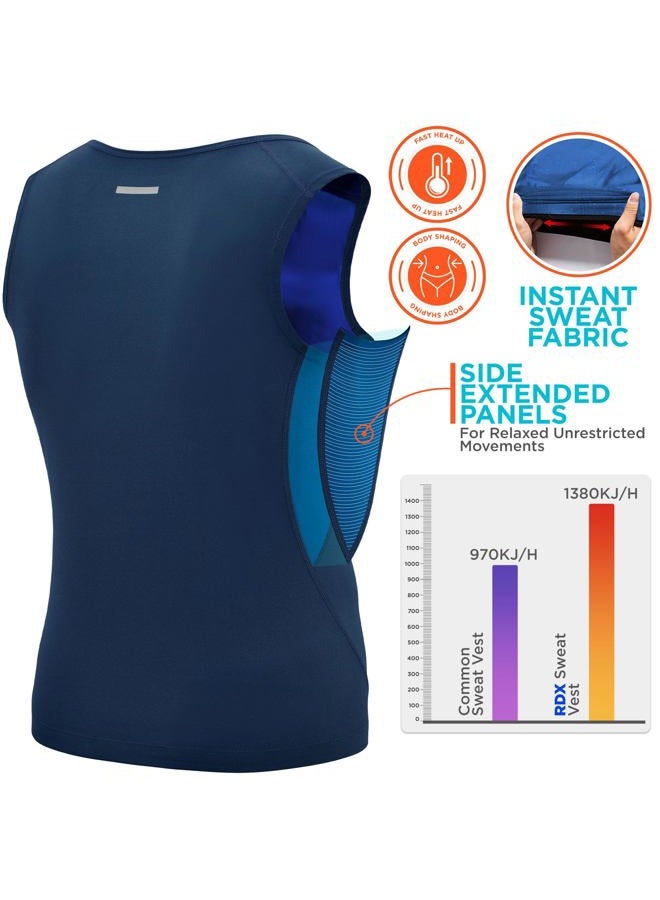 Rdx Men Sauna Vest Sweat Workout Shirt for Weight loss Hot Polymer Waist Trainer Corset Compression Sauna Sweat Body Shaper Zipper and Seamless Slimming Workout Shirt Sauna Tank Top - Image 5