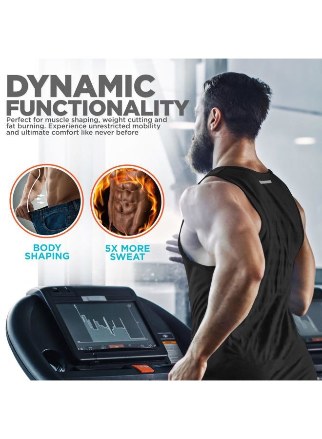Rdx Men Sauna Vest Sweat Workout Shirt for Weight loss Hot Polymer Waist Trainer Corset Compression Sauna Sweat Body Shaper Zipper and Seamless Slimming Workout Shirt Sauna Tank Top - Image 4