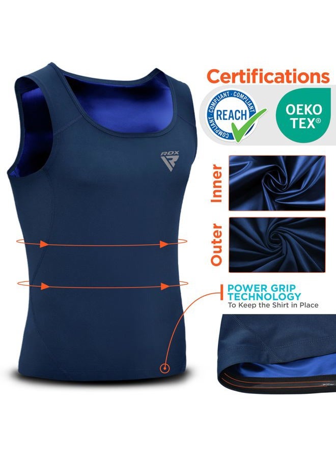 Rdx Men Sauna Vest Sweat Workout Shirt for Weight loss Hot Polymer Waist Trainer Corset Compression Sauna Sweat Body Shaper Zipper and Seamless Slimming Workout Shirt Sauna Tank Top - Image 2