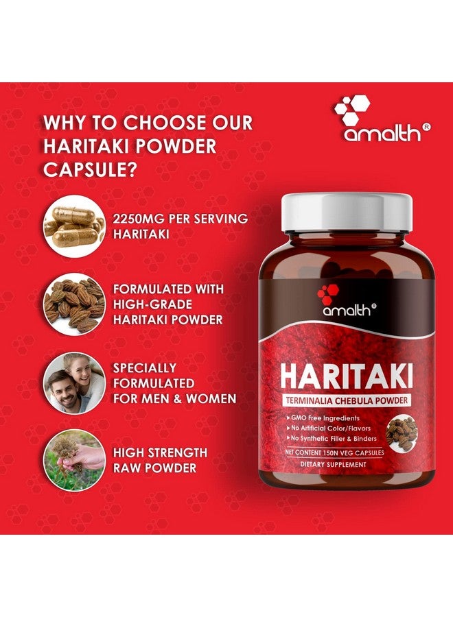 AMALTH Organic India Haritaki Capsules 2250MG, Improving Digestion, Maintains Regularity Non-GMO Vegan Herbs and Supplements, 150 Caps - Image 5