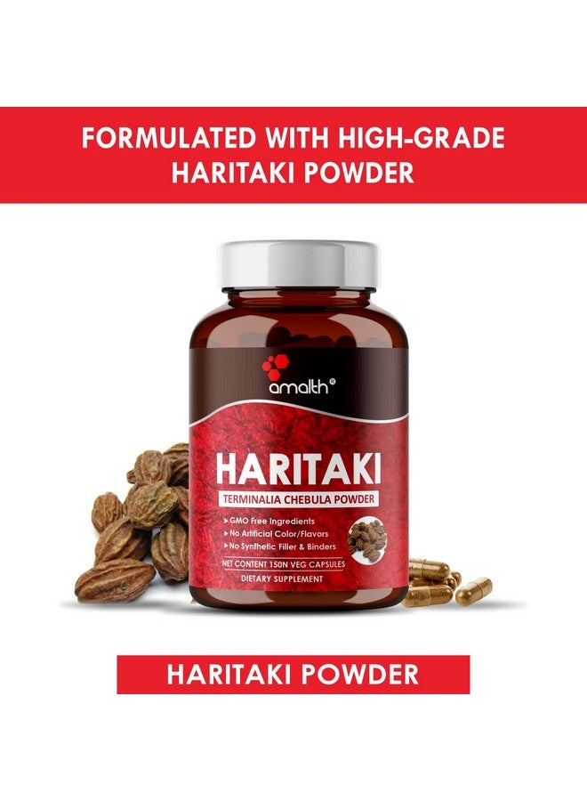 AMALTH Organic India Haritaki Capsules 2250MG, Improving Digestion, Maintains Regularity Non-GMO Vegan Herbs and Supplements, 150 Caps - Image 2