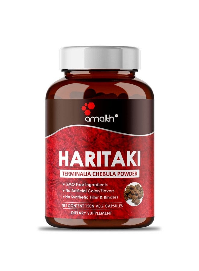 AMALTH Organic India Haritaki Capsules 2250MG, Improving Digestion, Maintains Regularity Non-GMO Vegan Herbs and Supplements, 150 Caps - Image 1