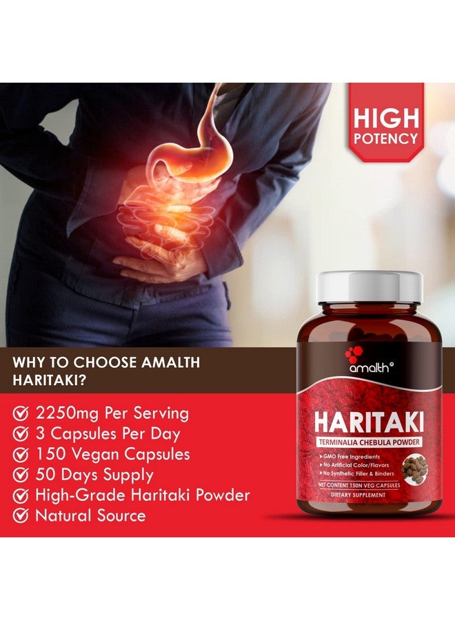 AMALTH Organic India Haritaki Capsules 2250MG, Improving Digestion, Maintains Regularity Non-GMO Vegan Herbs and Supplements, 150 Caps - Image 3
