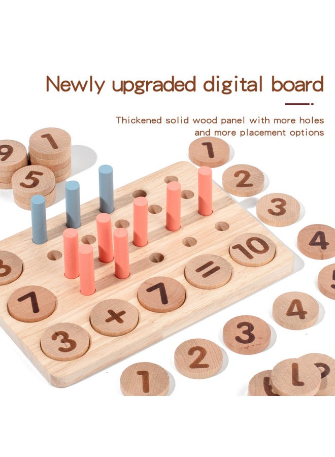 Ten-grid Array Number Sense Enlightenment Teaching Aids Addition And Subtraction Arithmetic Children's Mathematical Matching Arithmetic Board Wooden Toys-Color:Digital Pairing Arithmetic Board