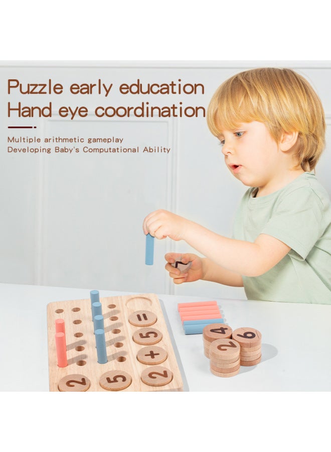 Ten-grid Array Number Sense Enlightenment Teaching Aids Addition And Subtraction Arithmetic Children's Mathematical Matching Arithmetic Board Wooden Toys-Color:Digital Pairing Arithmetic Board