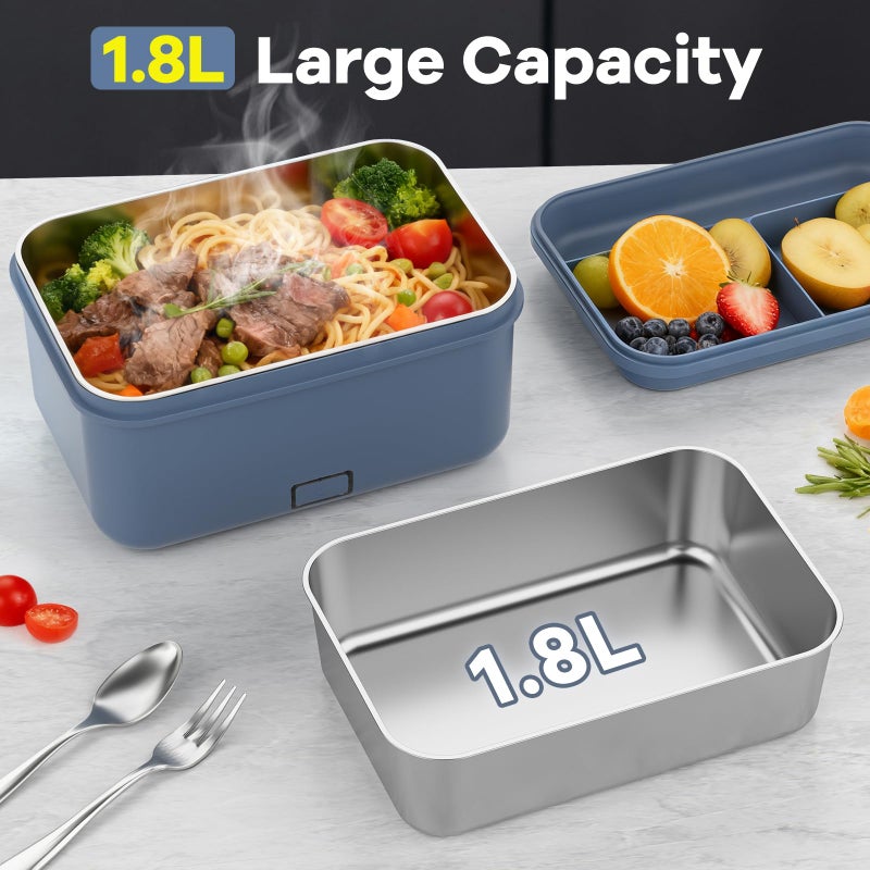 Monteka Cordless Electric Lunch Box for Adults, 1.8L Rechargeable Portable Food Warmer Heated Lunch Box, Christmas White Elephant Gifts, Suitable for Office, Picnic, Car, Construction Site - Image 4