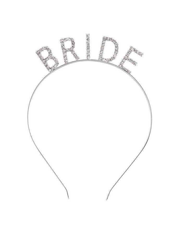 Kicosy Bride Tiara Bride To Be Headband Bride Headband Bachelorette Party Headband Bridal Shower Headband Wedding Gift For Women And Girls Bride Headpiece Hair Accessories (Rhinstone &Silver) - Image 1