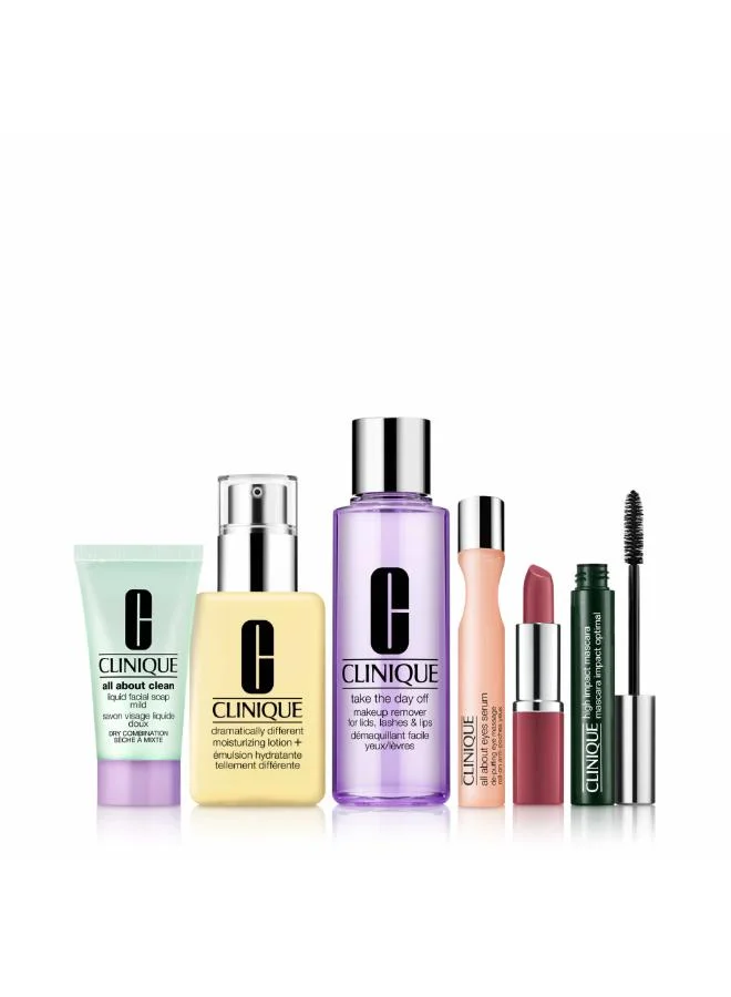 CLINIQUE  Daily Essentials Skincare + Makeup Set for Women | Best Price UAE