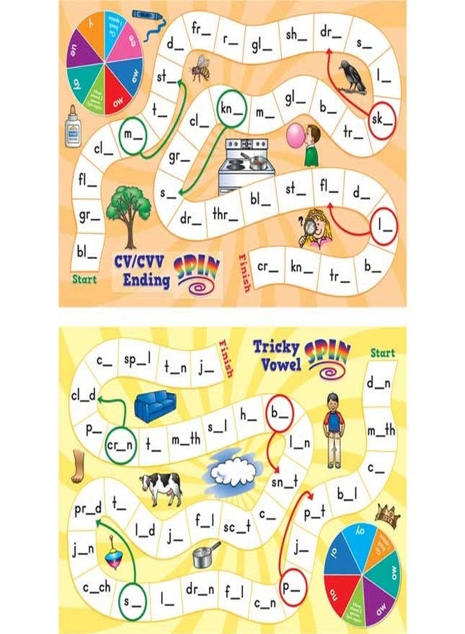 Really Good Stuff Long and Tricky Vowel Pattern Word Building Board Games - 1 Game - Image 5