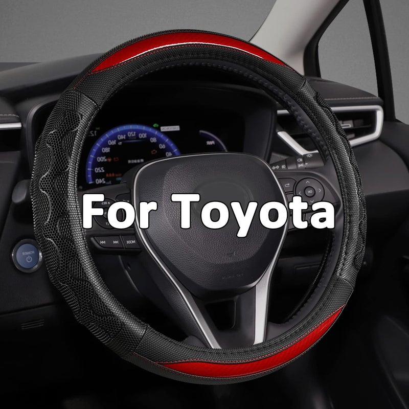 GIANT PANDA Steering Wheel Cover for Toyota Tacoma,4Runner,Tundra,Sequoia, Large Size - Red - Image 1