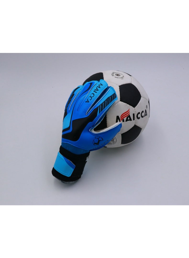 MAICCA 1 pair of professional football goalkeeper full finger protective gloves, anti slip and wear-resistant children's goalkeeper training gloves, latex sports gloves - Image 2