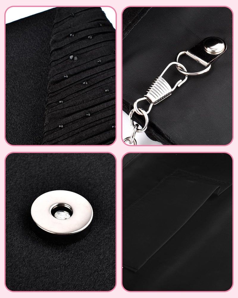TINDTOP Evening Clutch Purses for Women Handbags for Formal Wedding Party Cocktail Prom Crossbody Shoulder Envelope Bag (A-Black) - Image 4