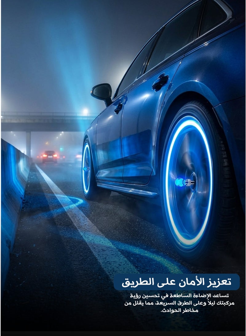إضاءة كشافات صمام الإطارات LED شكل جمجمة - لمبات كفرات للسيارات والدراجات تعمل بالحركة - Image 5