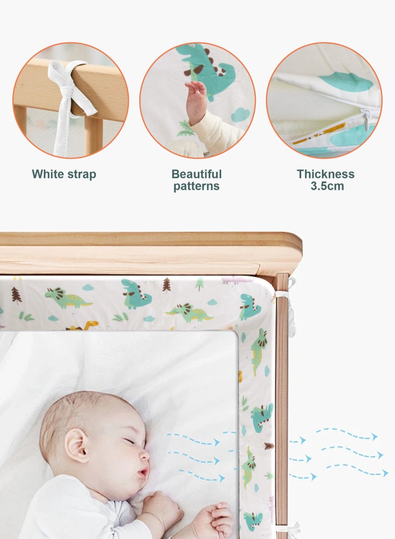 URbazaar Crib Bumper Breathable Cot Bumper Breathable Mesh Cot Liner Crib Rail Cover Baby Crib Bumper Baby Boys Girls Nursery Breathable Crib Bedding Baby Bed Bumper 130x30x2cm - Image 4