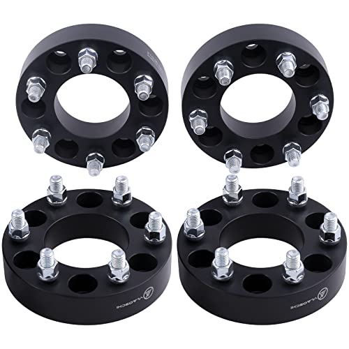 VLAOSCHI Black Forged 6x5.5 to 6x135 Wheel Adapters 1.5 Inch with 14x1.5 Studs Compatible with Chevy GMC 6 Lug 6x139.7 to 6x135 for Silverado Sierra Suburban 1500 Tahoe | 2019-2022 RAM1500 - Pack of 4 - Image 1