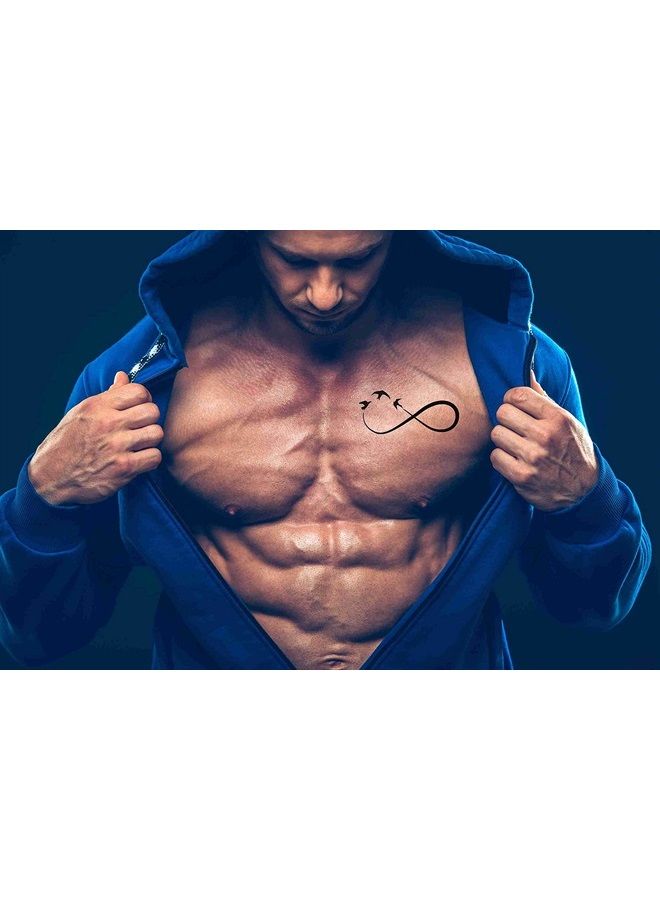 Dopetattoo 6 أوراق وشم مؤقت وشم لانهائي وشم مزيف للرقبة والذراع والصدر للنساء والرجال البالغين - Image 2