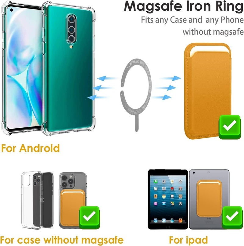 SYOSI Mag Safe Wallet, Magnetic Card Wallet Designed For Iphone Magsafe, Suitable For Magsafe Leather Card Holder For Iphone12 13 Mobile Phone Back Sticker Magnetic Card Holder Insert Card Leather - Image 3