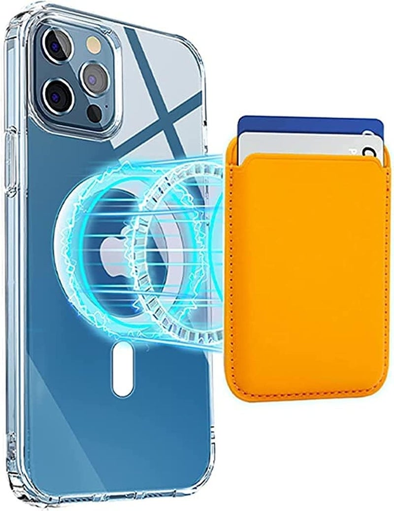 SYOSI Mag Safe Wallet, Magnetic Card Wallet Designed For Iphone Magsafe, Suitable For Magsafe Leather Card Holder For Iphone12 13 Mobile Phone Back Sticker Magnetic Card Holder Insert Card Leather - Image 1