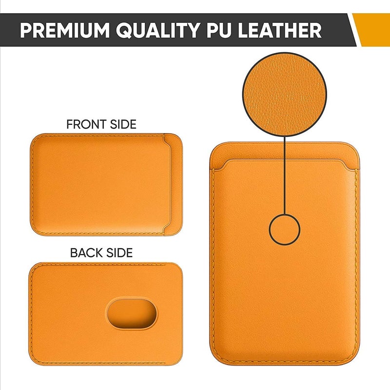SYOSI Mag Safe Wallet, Magnetic Card Wallet Designed For Iphone Magsafe, Suitable For Magsafe Leather Card Holder For Iphone12 13 Mobile Phone Back Sticker Magnetic Card Holder Insert Card Leather - Image 2