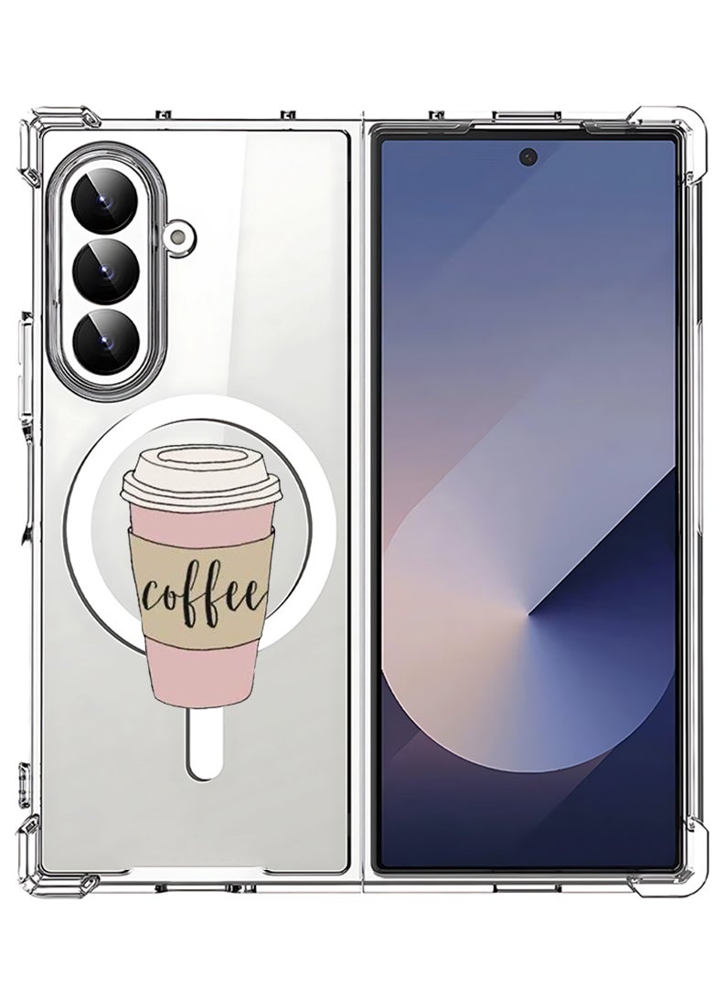 Theodor Magnetic Case for Samsung Galaxy Z Fold 7 Compatible with MagSafe Wireless Charging, Shockproof Phone Bumper Cover Coffee (2) - Image 1