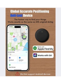 Generic XQOOPS Smart Tracker Item Finder for Apple Find My (iOS Only), Super MINI Size Key Finder Item Locator for Luggage,Wallet,Bicycle and More, IPX6 Waterproof Works Like Apple Airtag(Black-1 Pack)  - Image 2