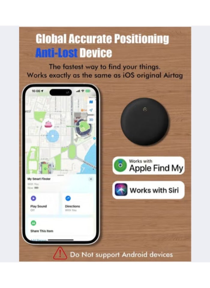 Generic - XQOOPS Smart Tracker Item Finder for Apple Find My (iOS Only), Super MINI Size Key Finder Item Locator for Luggage,Wallet,Bicycle and More, IPX6 Waterproof Works Like Apple Airtag(Black-1 Pack) - Image 1