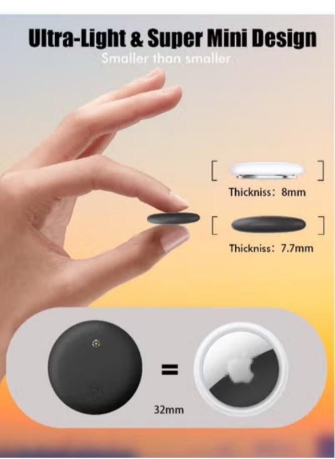 Generic - XQOOPS Smart Tracker Item Finder for Apple Find My (iOS Only), Super MINI Size Key Finder Item Locator for Luggage,Wallet,Bicycle and More, IPX6 Waterproof Works Like Apple Airtag(Black-1 Pack) - Image 1