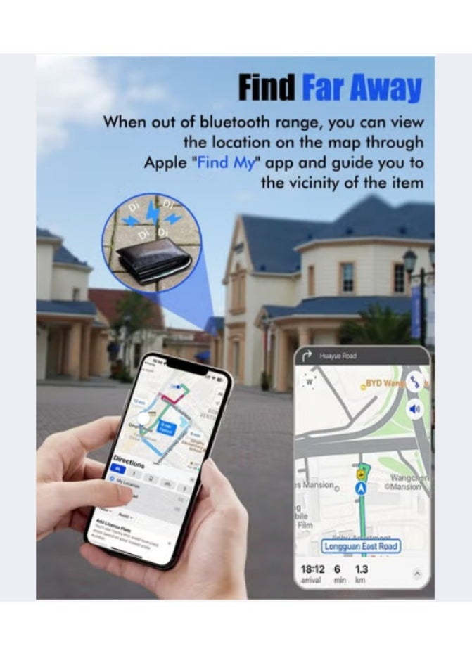 Generic - XQOOPS Smart Tracker Item Finder for Apple Find My (iOS Only), Super MINI Size Key Finder Item Locator for Luggage,Wallet,Bicycle and More, IPX6 Waterproof Works Like Apple Airtag(Black-1 Pack) - Image 1