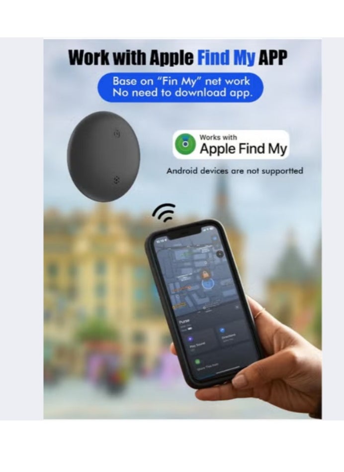 Generic - XQOOPS Smart Tracker Item Finder for Apple Find My (iOS Only), Super MINI Size Key Finder Item Locator for Luggage,Wallet,Bicycle and More, IPX6 Waterproof Works Like Apple Airtag(Black-1 Pack) - Image 1