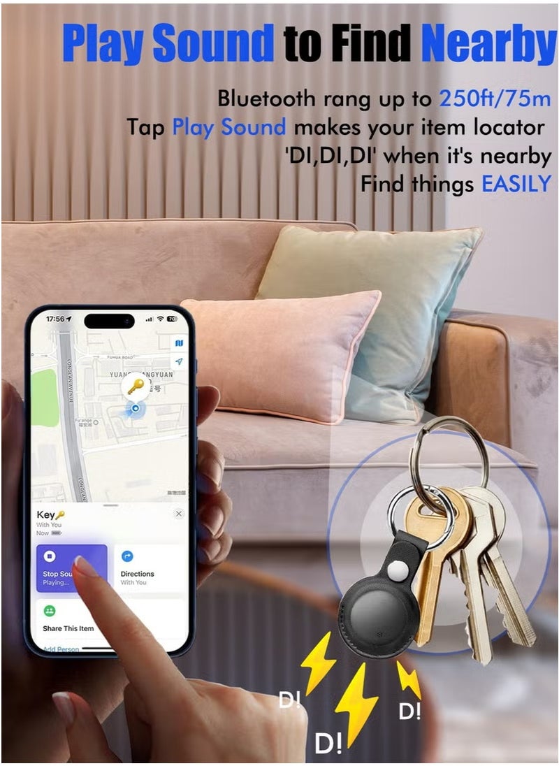 Smart Tracker Item Finder for Apple Find My (iOS Only), Super MINI Size Key Finder Item Locator for Luggage,Wallet,Bicycle and More, IPX6 Waterproof Works Like Apple Airtag(Black-1 Pack)