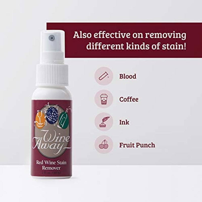 Wine Away Red Wine Stain Remover - Perfect Fabric Upholstery and Carpet Cleaner Spray Solution - Removes Wine Spots - Spray and Wash Laundry to Vanish Stain - Wine Out - 12 and 2 Ounce - Image 4