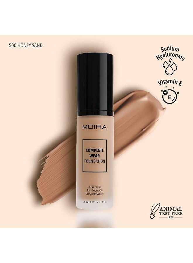 moira Complete Wear Foundation (500, Honey Sand) - Image 2